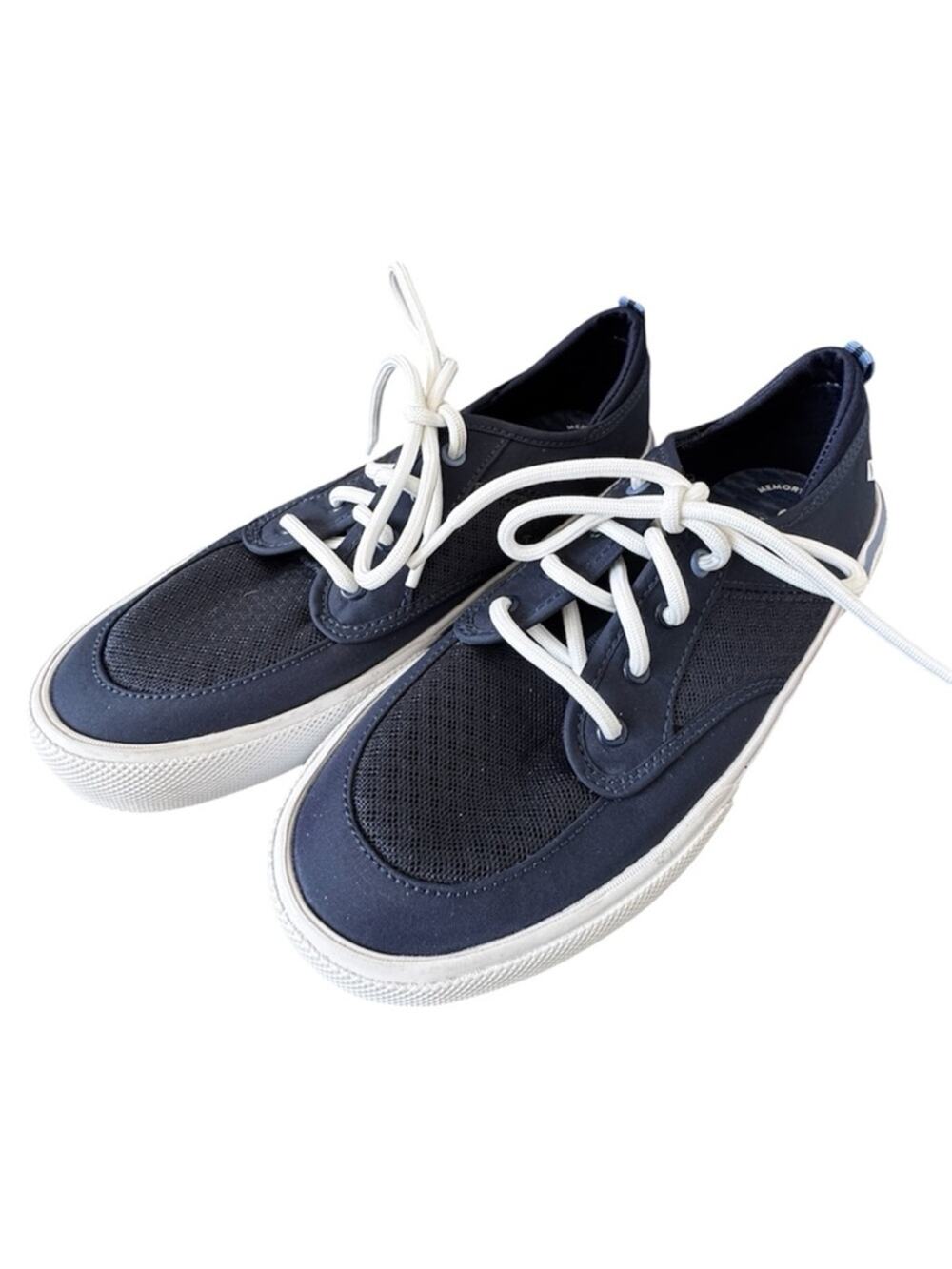 Boys Sperry Soletide Sneakers Navy Low-Top White Laces Boat Shoes Size 4